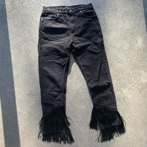 FRINGE CUFF BOYFRIEND FIT DENIM